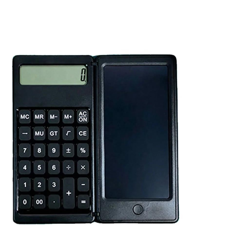 Calculator Foldable with LCD Writing Tablet,5.5 Inch Digital Drawing Pad 12 Digits Display with Stylus Pen Erase Button for Home