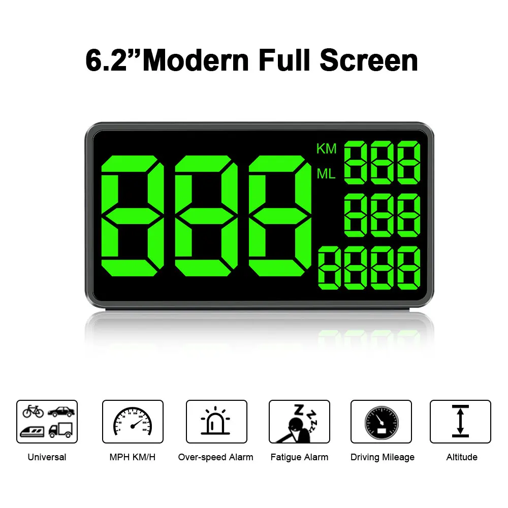 VJOYCAR C1090 Big Display 6.2inch Universal Digital GPS Speedometer MPH Odometer for Car