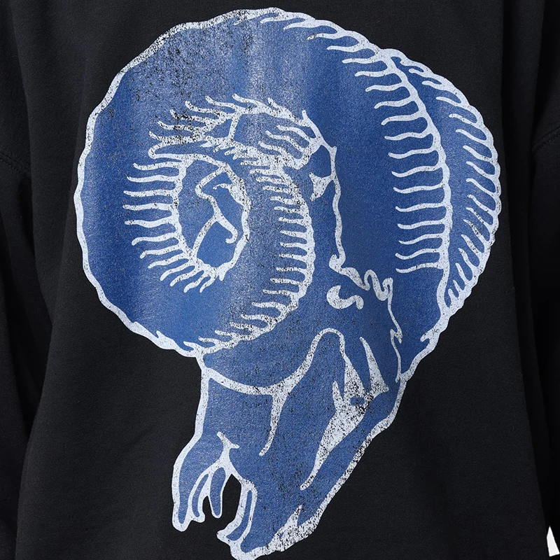  WKER Customized Men New Arrival Antelope Sportswear Stylish Black Print Comfort Sweatshirt