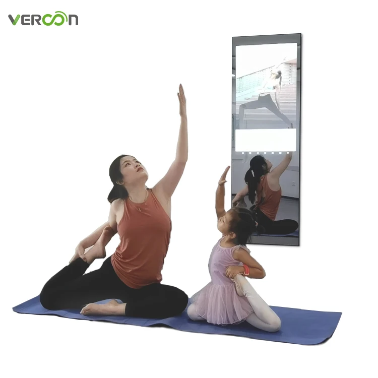 Chinese Factory interactive touch screen smart mirror with camera fitness mirror workout for gym