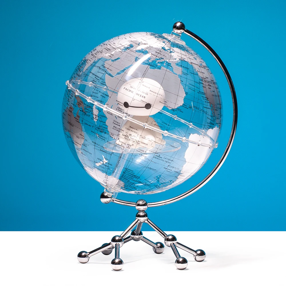 Wellfun 2024 New Product Ideas Home Office Decor Gift Transparent Rotating Novelty Gifts Globe Earth Globe Decor Globe