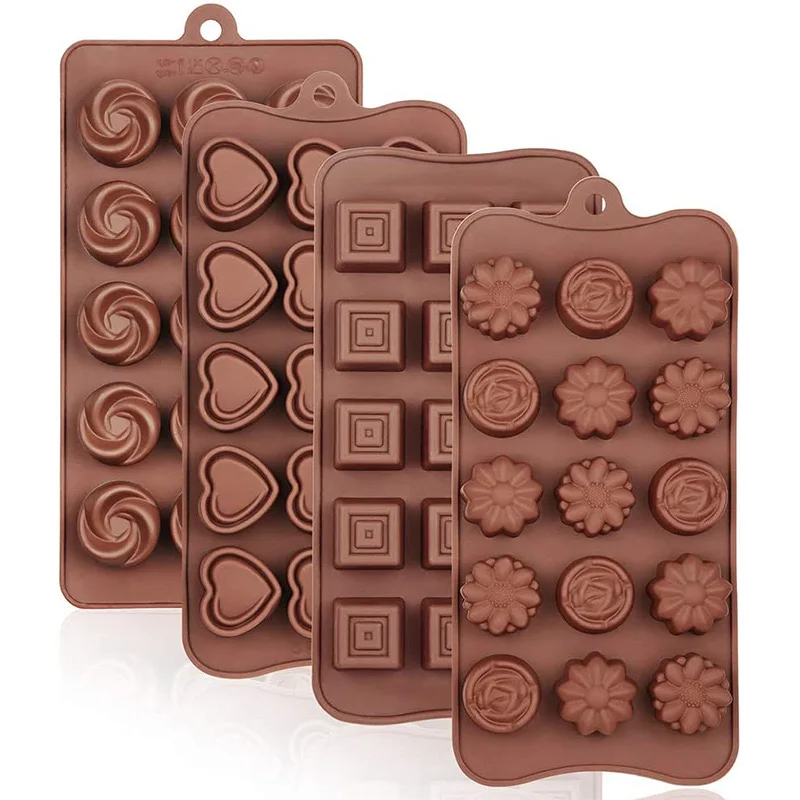 Silicone Molds for Chocolate Food Grade no-stick Baking Candy and Butter Mold with Different Shape Cookie Mini Cake Christmas