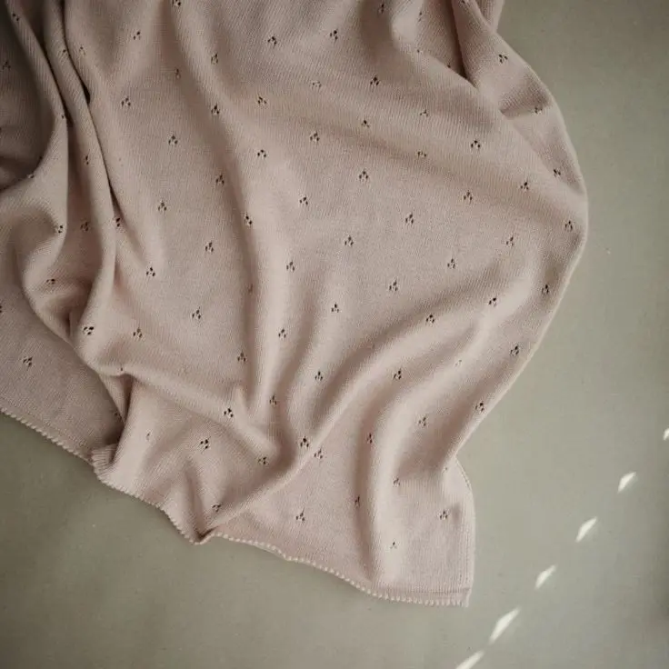 100% Organic Cotton Customized Pointelle Baby Infant Children Knitting Blanket