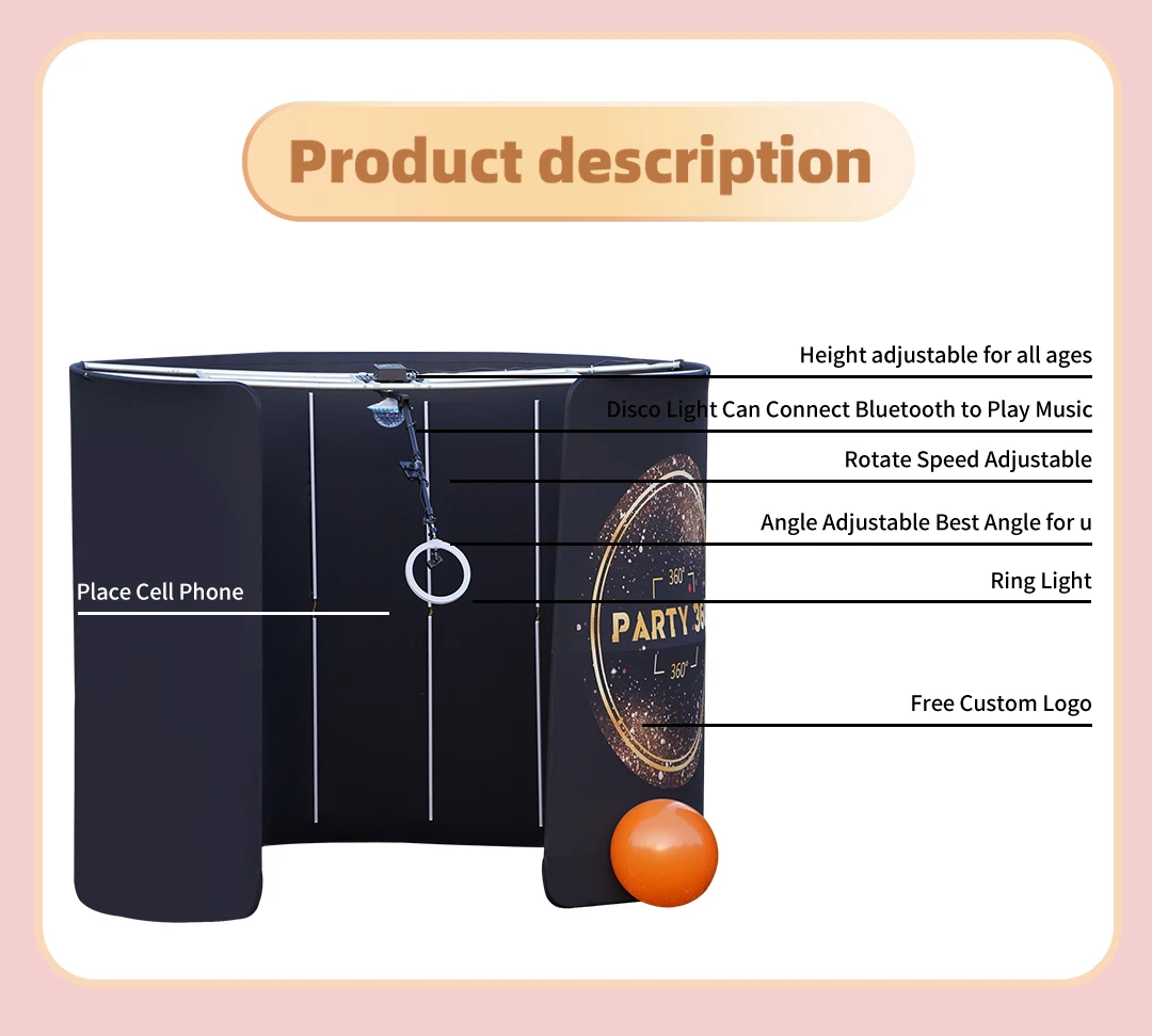 Wedding Supplies Sky360 Overhead Photo Booth 360 with Led Fill Light Top Spinning 360 Rotating Photo Booth