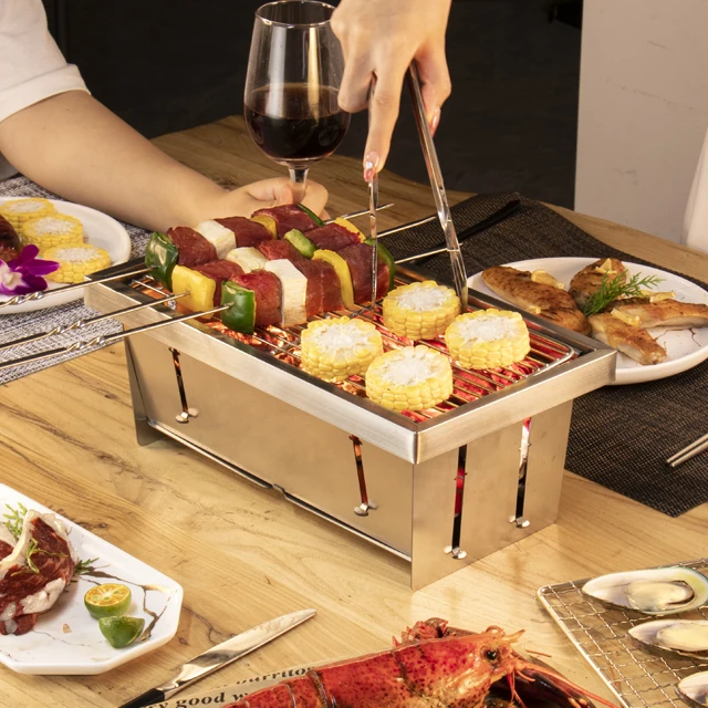 
Custom stainless steel smokeless barbecue grill restaurant table top bbq grill 