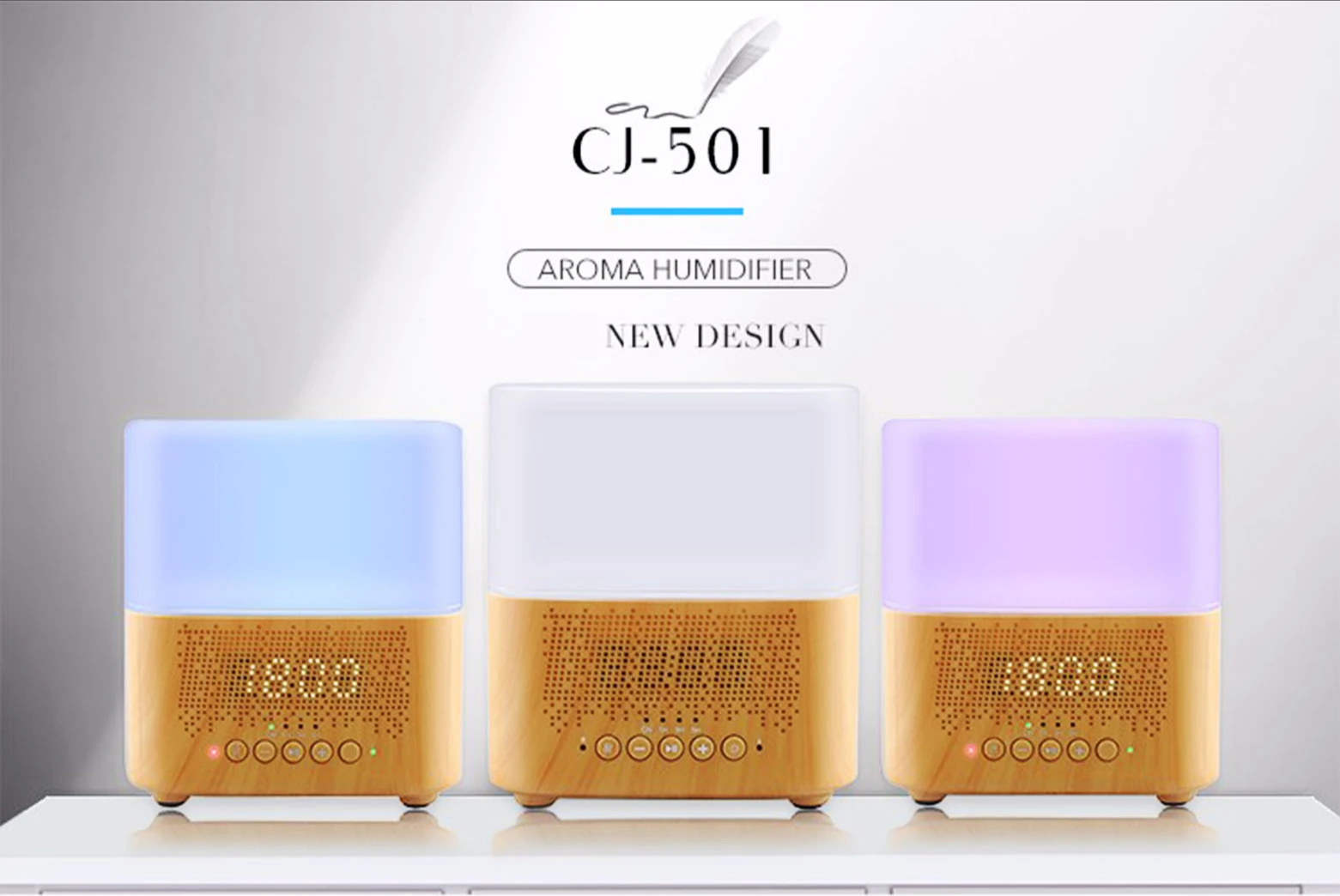 Car Portable Mini Fragrance Oil Diffusers Wireless Speaker Air Humidifier RGB Decorate Alarm Clock Night Color Led Strip Lights