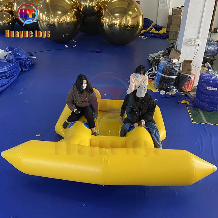 HUAYUE Best Price Hot Sale PVC Inflatable Customized Interaction Adult Towable Water Ski Tube Sport Game Flying Fish Banana Boat