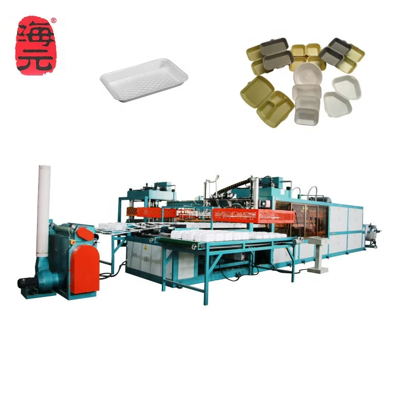 Fully automatic and high speed PS PSP foam fast food container production line disposable lunch box making machine small