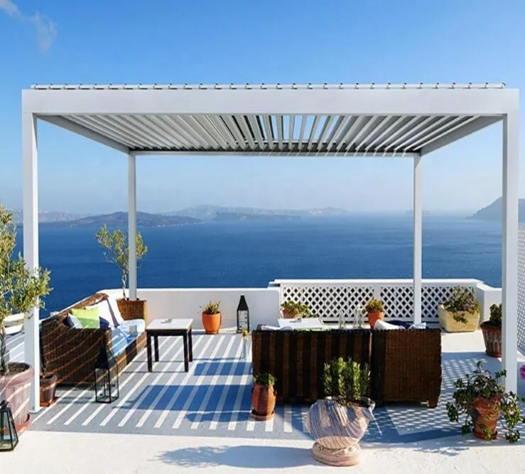 Outdoor Rainproof Louver Pergola Aluminum Louvered Roof