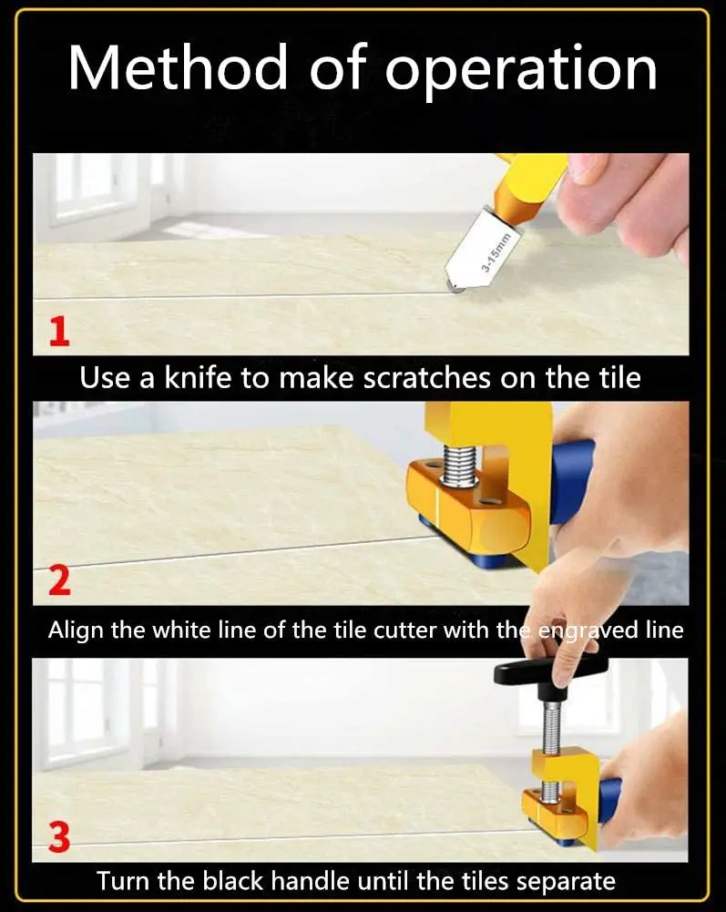 Glass Cutter Tool Kit, DIY Home Kit 2 Blades & 4 Pads Tile Cutter Hand Tool, glass cutter Tile Cutter