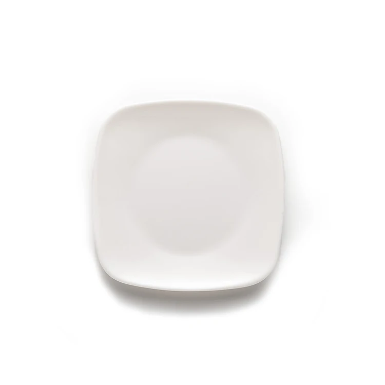 factory price 6 inch square white melamine plastic cake plate