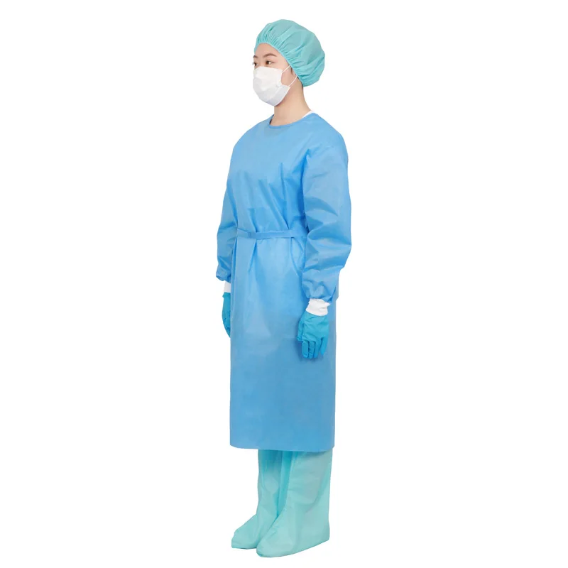 Level 1 SMS Disposable Non Sterile Isolation Gown Safety Clothing For Hospital Working Uniform Coveralls