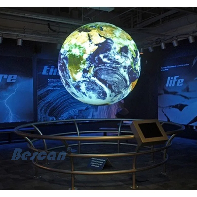 BESCAN Customized Dimension Sphere Screen Indoor Advertising Spherical Video Ball Led Screen P1.8 P2 P3 P4  Led Sphere Display