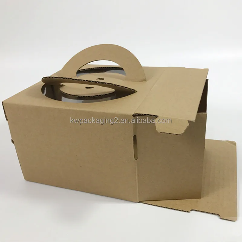 
2021 custom printed disposable fast food kraft paper box with handle for cake paper box 