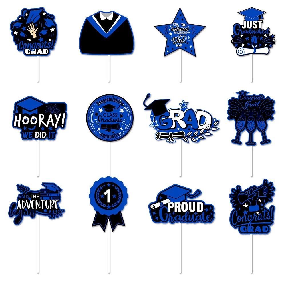 Graduation Season New 2024 Graduation Ceremony Baking Cake Plugin Party Paper Cupcake Topper Decoration