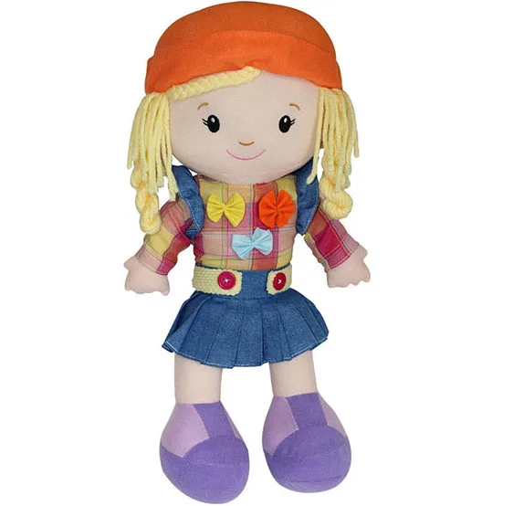 Factory Lovely Stuffed Custom Cloth Rag Baby Doll Plush Girl Dolls