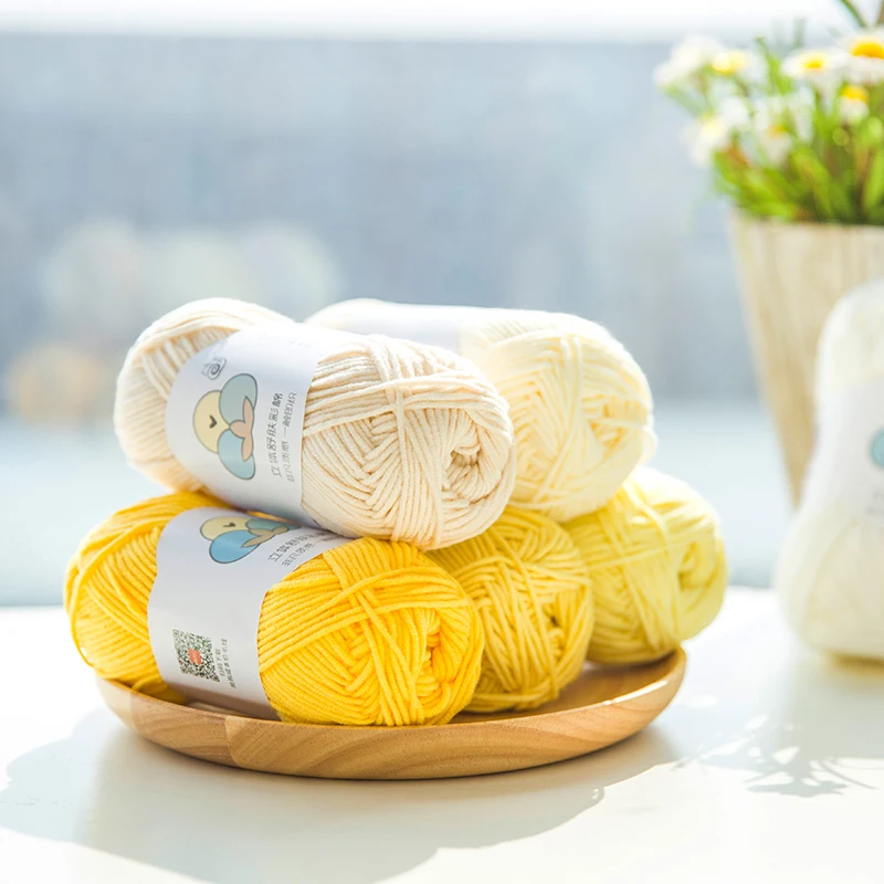 Yarncrafts 5 слоев ручного вязания крючком моющиеся молока, состав ткани: хлопок и акрил смешанная пряжа