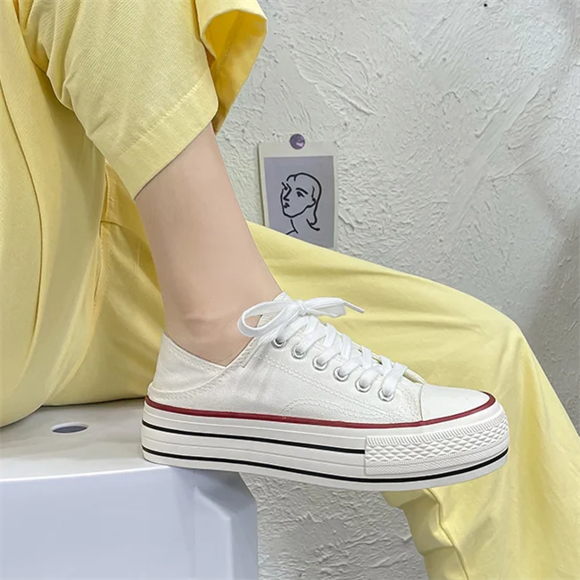 2021 Fall New Cream sneakers Ladies Korean Version Of The wall Bottom A Stirrup Students  running teni Sports sepatu casual shoe