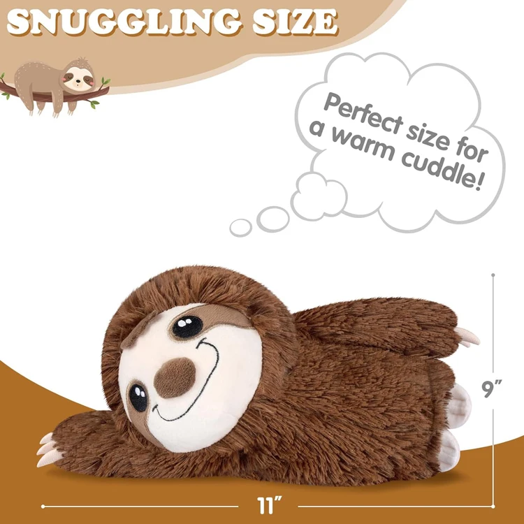 Trending Products 2024 New Arrivals Animals Sloth Plush Microwavable Stuffed Animal Heated Pad for Cramps