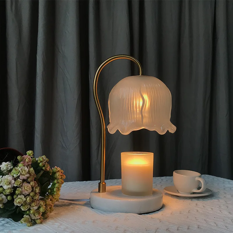 Wholesale Flameless Flower Shape Candle Heater Warming Light GU10 Electric Meltal Wax Melts Burner Melting Candle Warmer Lamp