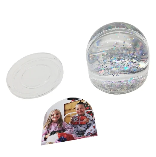 Acrylic Oil-filled Semi-circle & Quicksand Photo Frames, Photo Paper Frames, Crystal Ball Frame Ornament for Home.