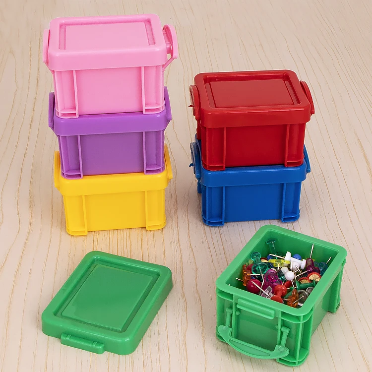 SUNSHING Small Desktop Storage Box Mini Office Supplies Organizer Portable Plastic Container Household Sewing Kit Box With Lock
