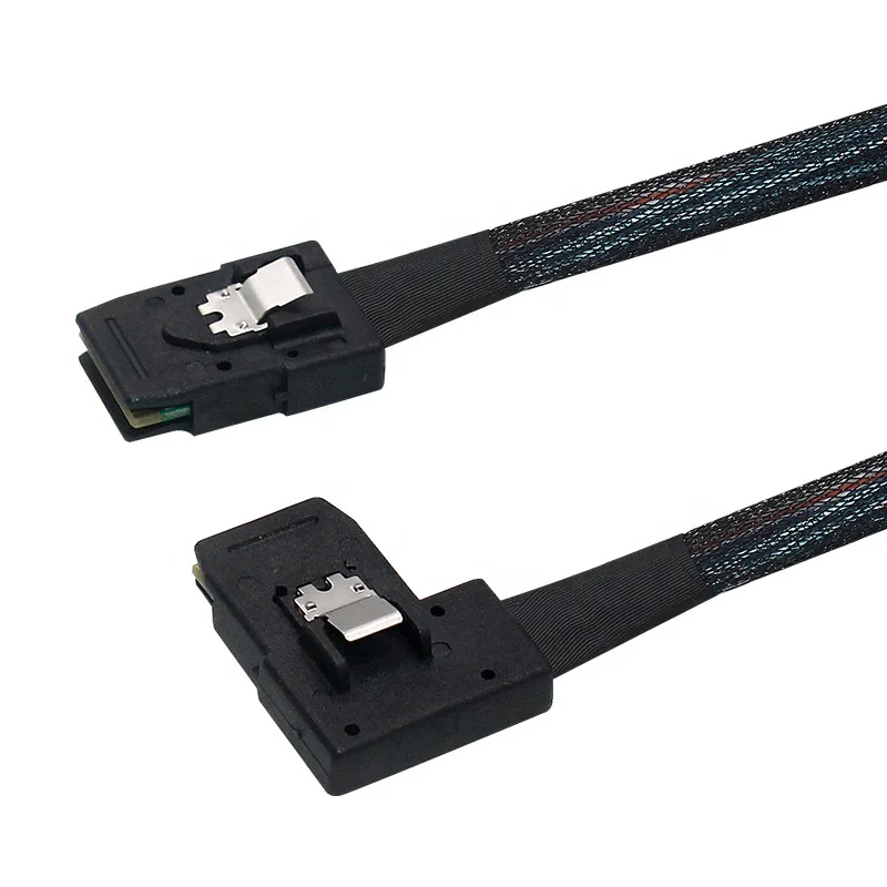 Hight quality Internal Mini SAS SFF-8087 to Right Angle SFF-8087 Cord cable for Hard Disk Data Server