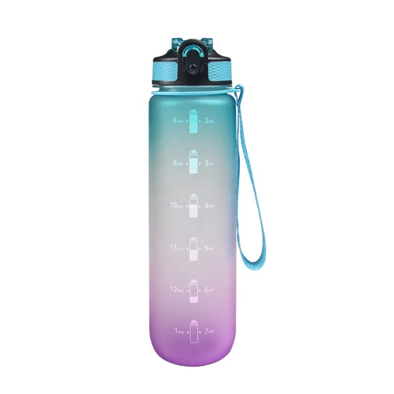 SK-1009 портативная матовая пластиковая бутылка для воды с откидной крышкой