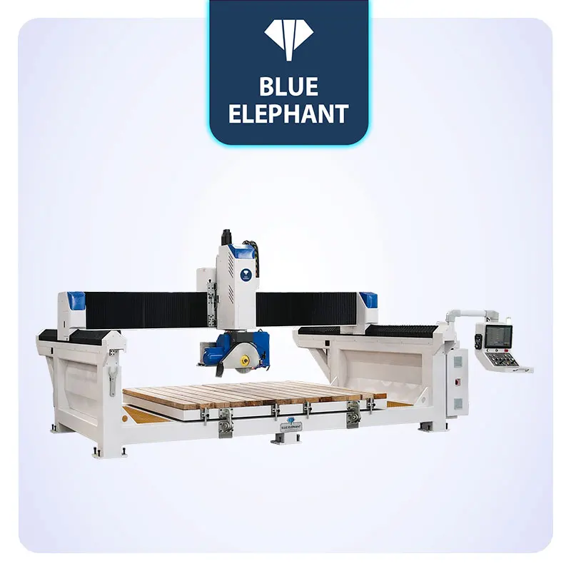 The Latest 5+1 CNC Bridge Saw stone quartz marble granite processing center machine with Italy ESA System for Sale
