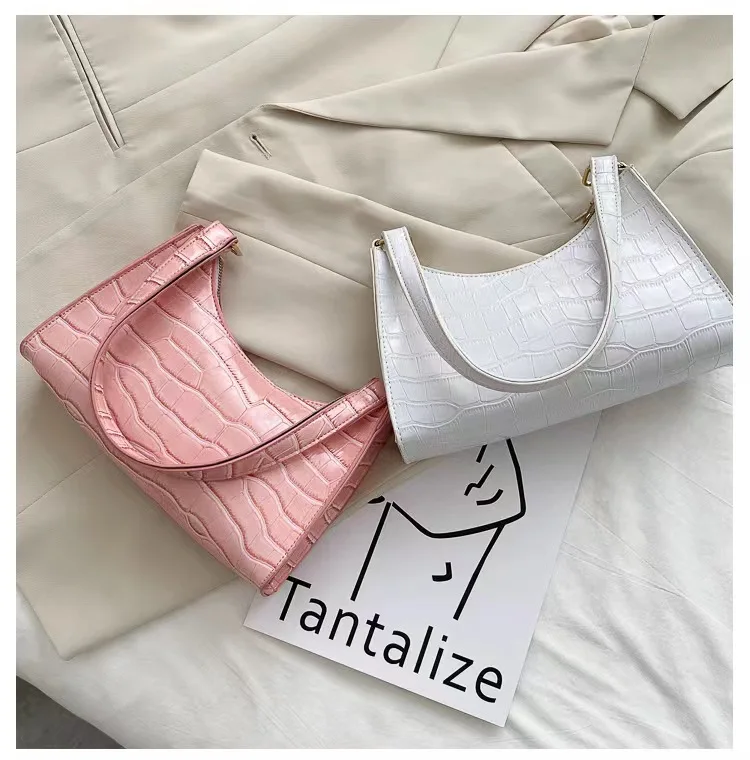 New 2023 female handbag Crocodile stripe underarm Crossbody bag casual ins single shoulder bags