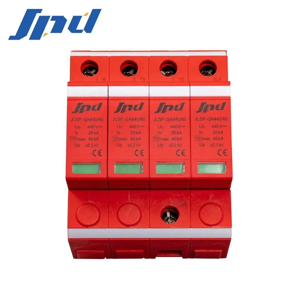 Jinli type 2 AC spd 4 poles lightning surge protector 40kA SPD ac surge protection device
