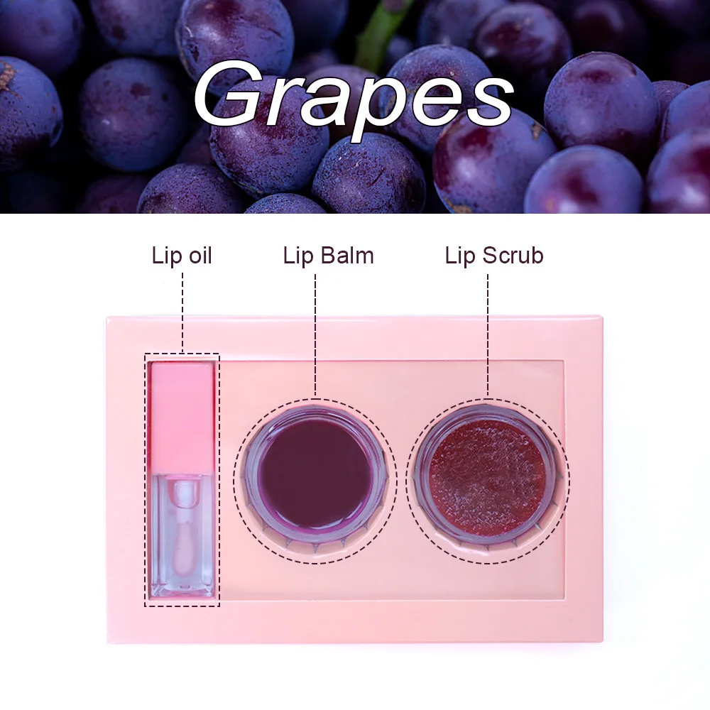 Strawberry 3 IN 1Gift Vegan SPF Moisturizer Custom Lipgloss Natural Vitamin E Sunscreen Hydrating Lip Balm Lip Scrub Lip Gloss