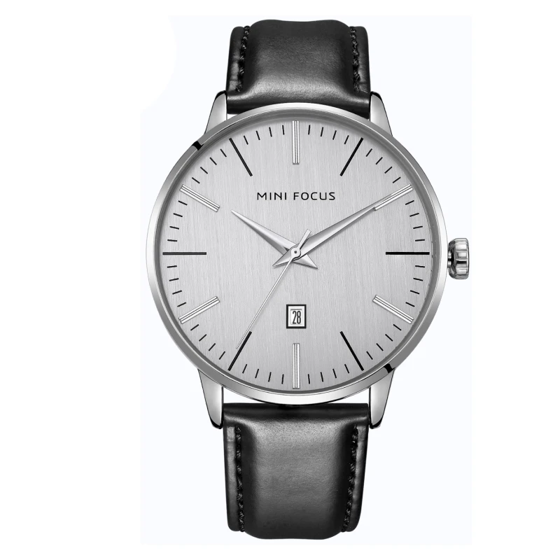 Classic Design Custom Logo Men Wrist Watches Leather Straps Private Label Minimalist Watch