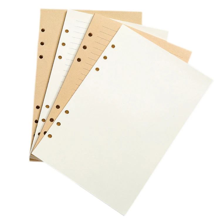 A5 a6 refill recycled lined paper 6 holes 6-ring loose leaf replaceable blank paper for notebooks journals diary