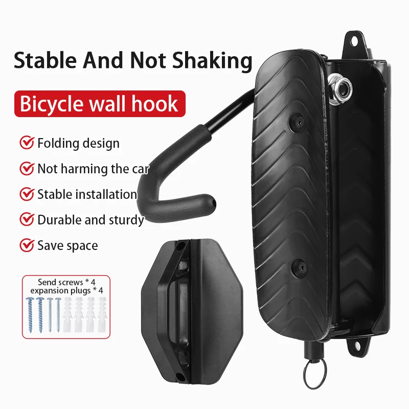 Lifting Required Bike Hanger Holder Storage Garage Bicycle Wall Mount Rack