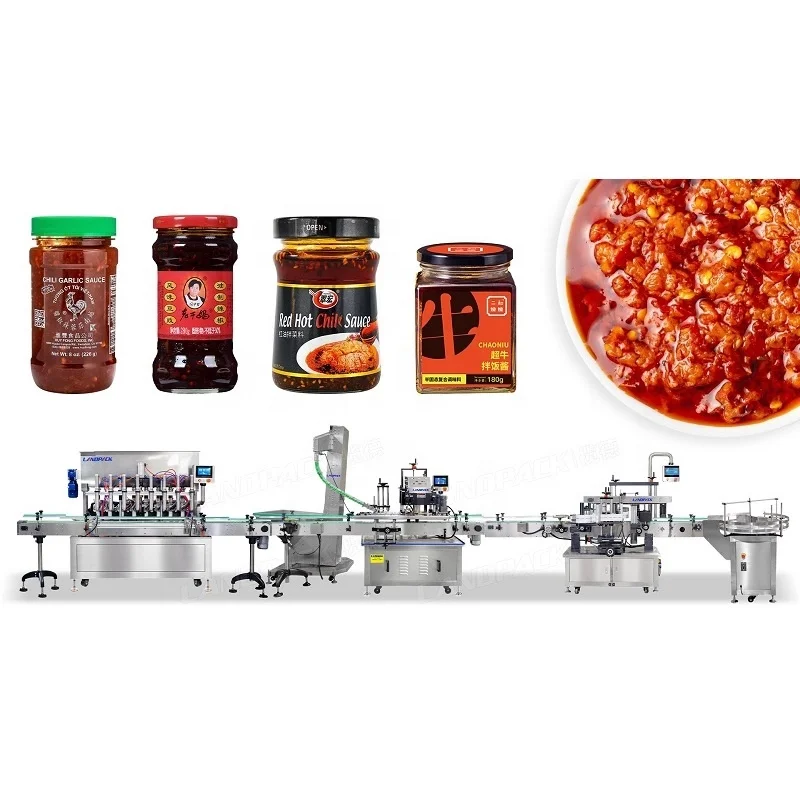 Manufacturing Plant Juice Pickles Sauce Syrup Bottle Filling Production Line Machine
