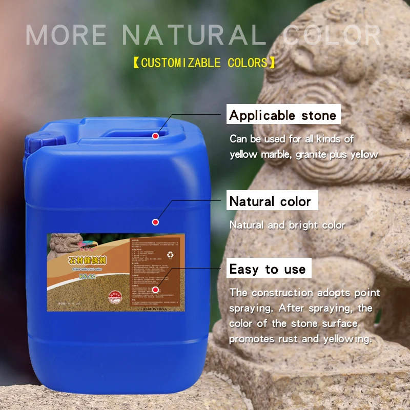 Quickly turn yellow rust from stone oxidation into yellow water-based environment-friendly stone rust promoter