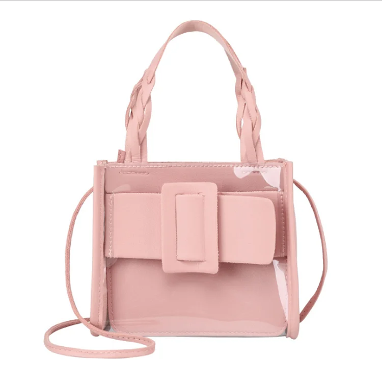 
2020 summer and autumn new Korean style transparent jelly bag shoulder woven handbag 