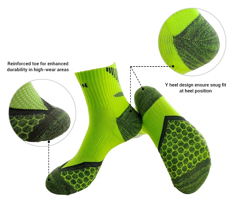 New Product Green 100 Cotton Sublimation Sports Socks Men Brand