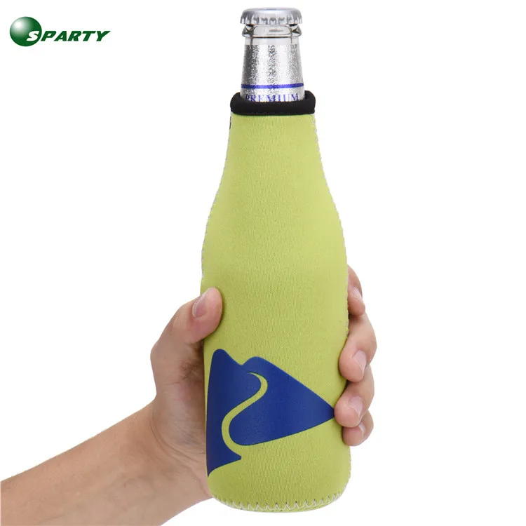 OEM Customize Logo Thermos Insulated Stubby Holders Novelty Bottle 3mm 5mm Neoprene Zipper Beer Ice Cooler Koozy Bottle Holder