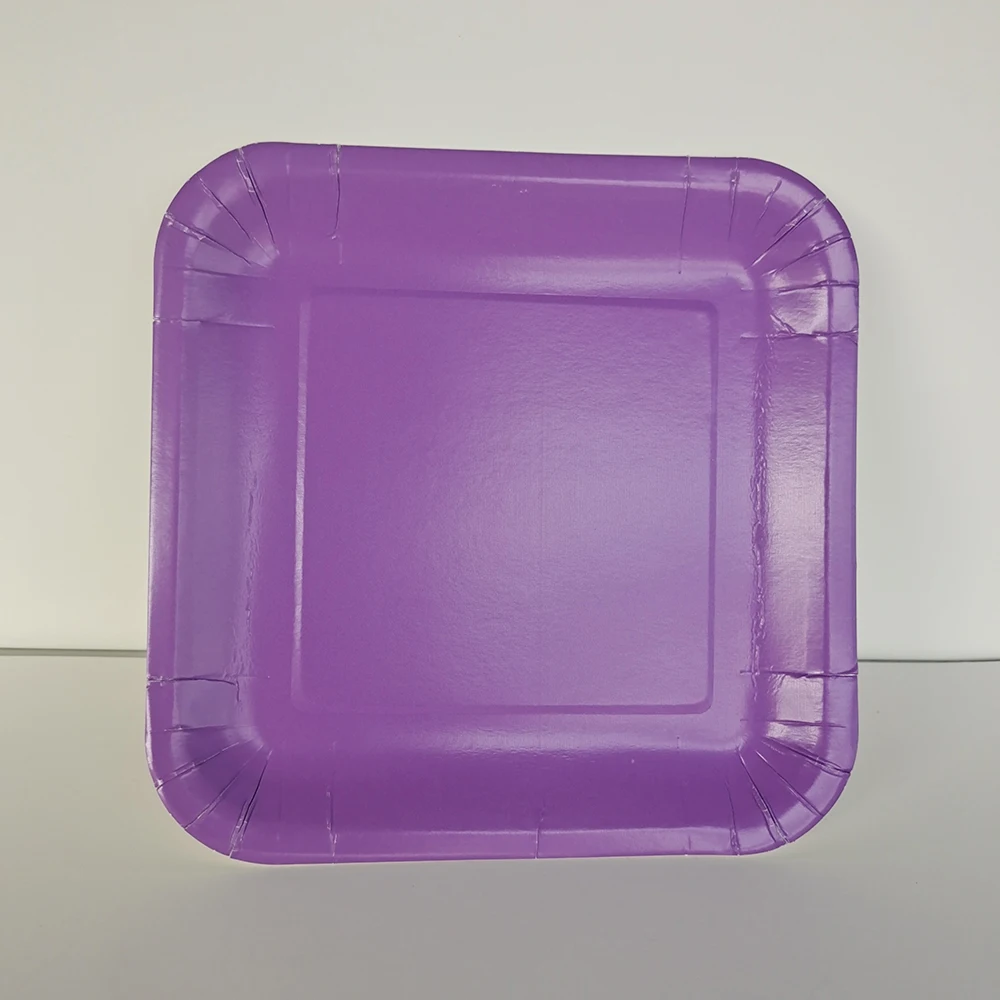 Custom printed Square colorful striped disposable Party Square paper plates