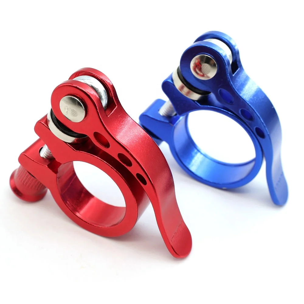 M5 Red Blue Anodized Aluminum Quick Release Cam Handle Seat Post Clamp For Pipe