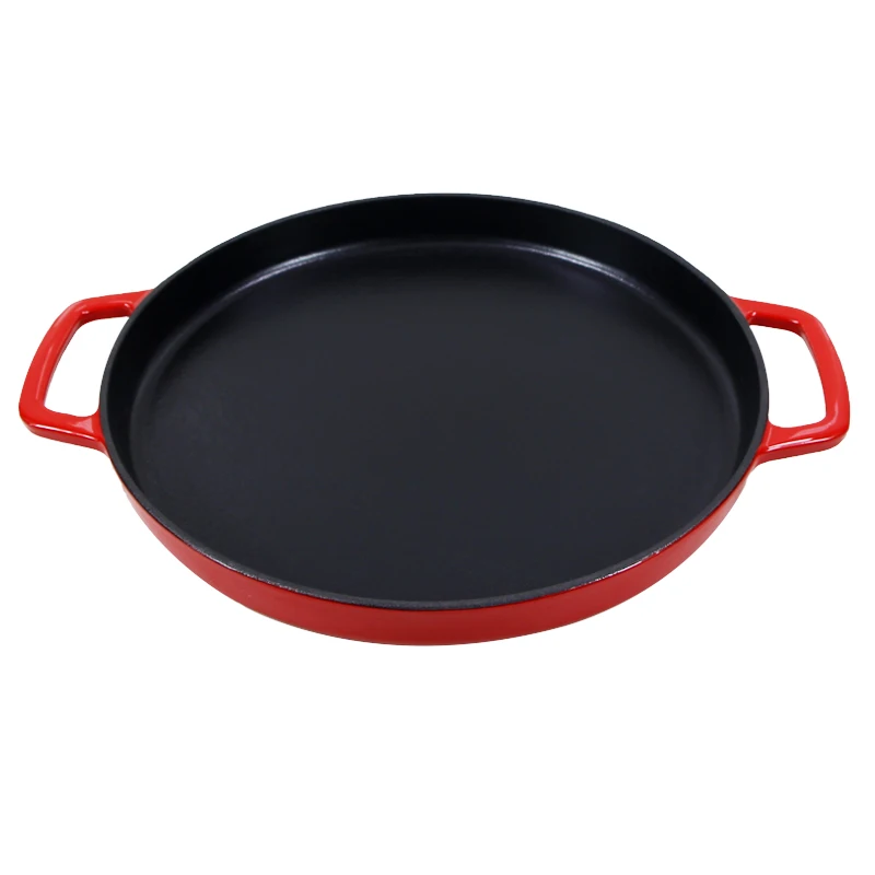 Cookwin 12 дюймов 30 м круглая эмалированная чугунная сковорода для пиццы с ручками Dosa Tawa Roti