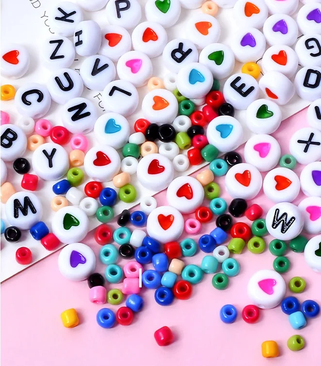 Wholesales DIY Glass Seed Beads Alphabet letter beads Glass Beads for Jewelry Making Hand Bracelet Making