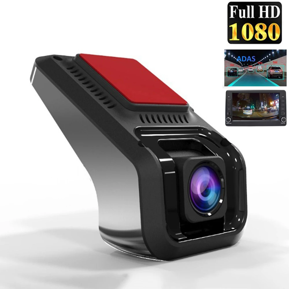 Автомобильный видеорегистратор ADAS 1080P HD в черном корпусе цифровой Скрытая камера DVR для Android GPS-навигация