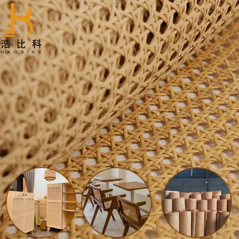 Foshan Factory Wholesale cane webbing roll synthetic rattan weaving wicker mesh pe