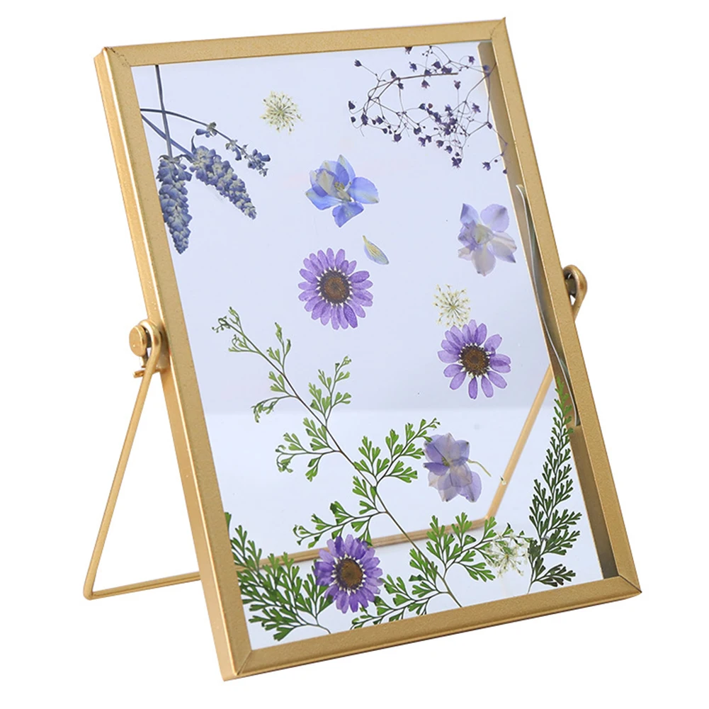 Double Glass Floating Frame Metal Picture Frame For Pressed Flowers Photos