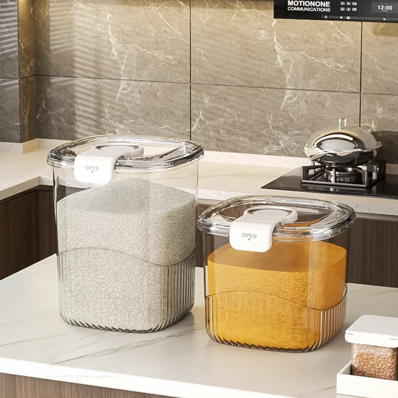 kitchen Pantry Organization Flour Bulk Grain cereals Bin Dispenser Dry Food Rice Airtight Food Storage Container