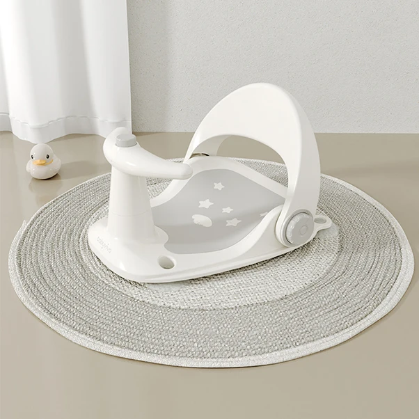 Infant Baby Bathtub Seat Baby Shower Seat Baby Bath Chair with Non-Slip Mat Toys Backrest Suction Cups
