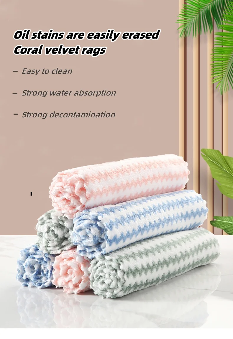 Customized multicolour Striped kitchen dish hand towels Wet and Dry Use for All Kinds of Tableware Cleaning Cloths